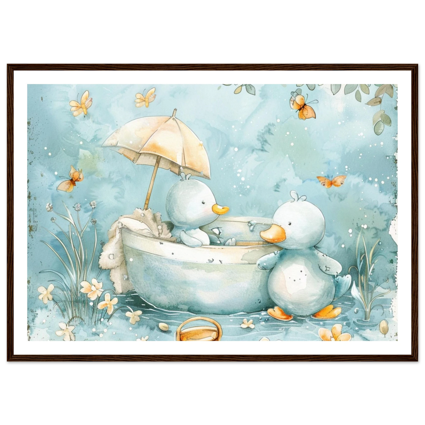Bathing Ducks - poster - Arthena