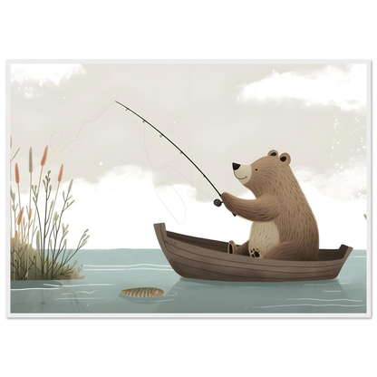 Fishing Teddy Bear - Poster - Arthena