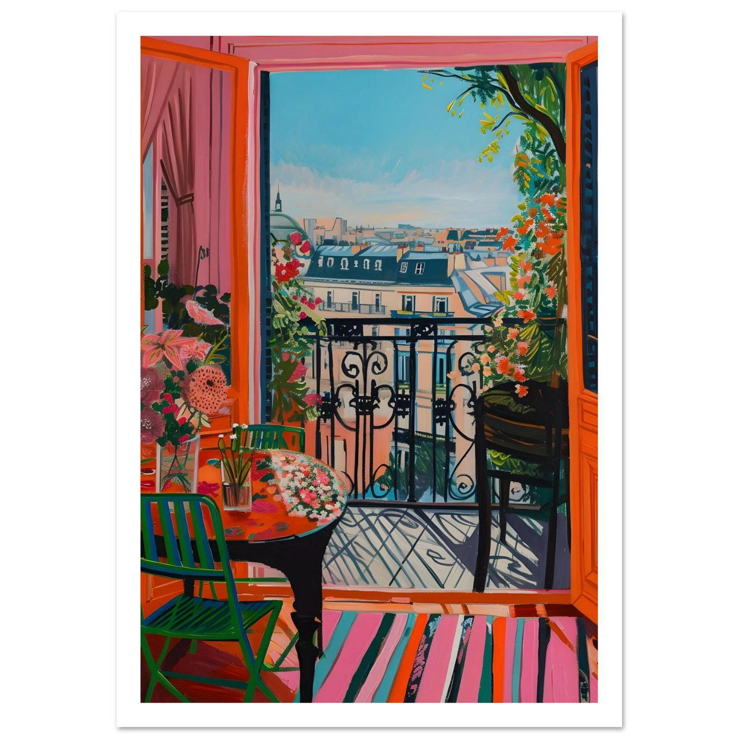 Parisian Balcony Bliss - Poster - Arthena