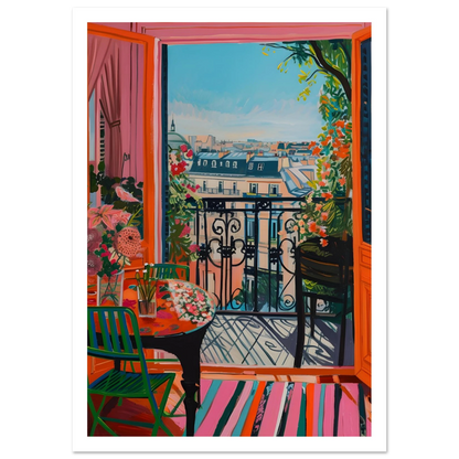 Parisian Balcony Bliss - Poster - Arthena