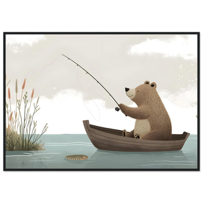 Fishing Teddy Bear - Poster - Arthena