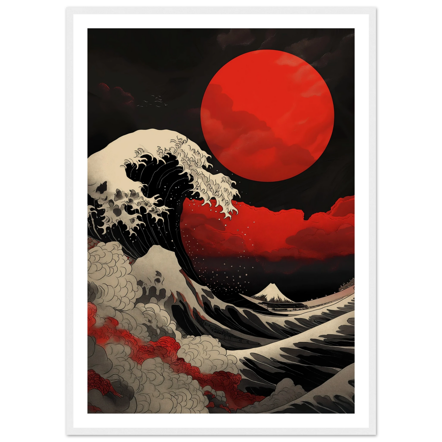 Red Sun over Turbulent Seas - Poster - Arthena
