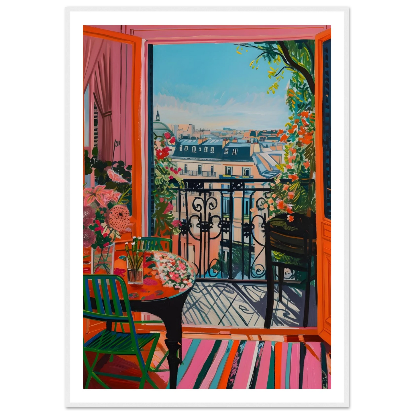 Parisian Balcony Bliss - Poster - Arthena