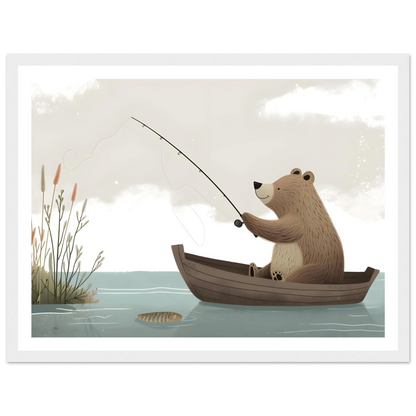 Fishing Teddy Bear - Poster - Arthena