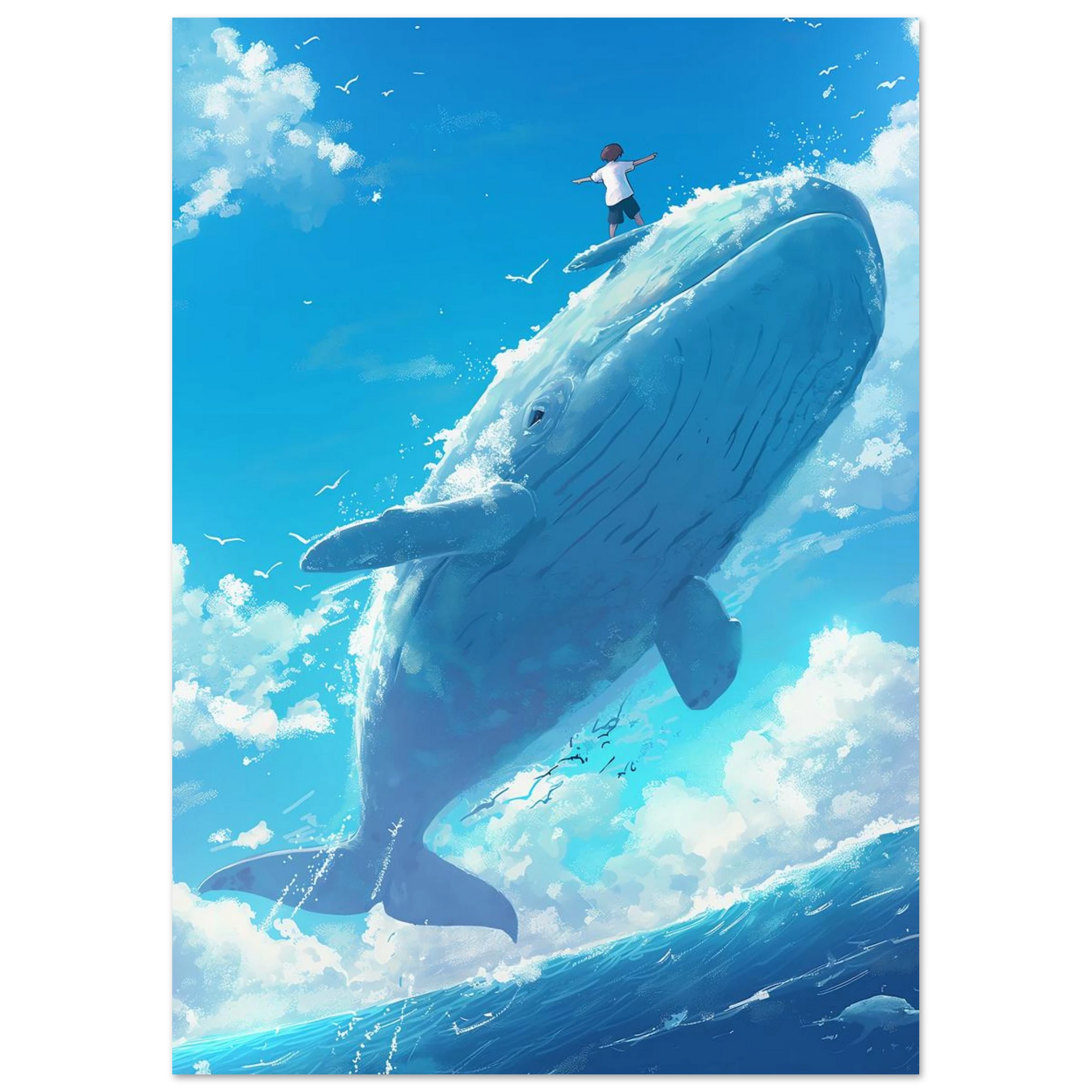 Surfing Whale - Poster - Arthena