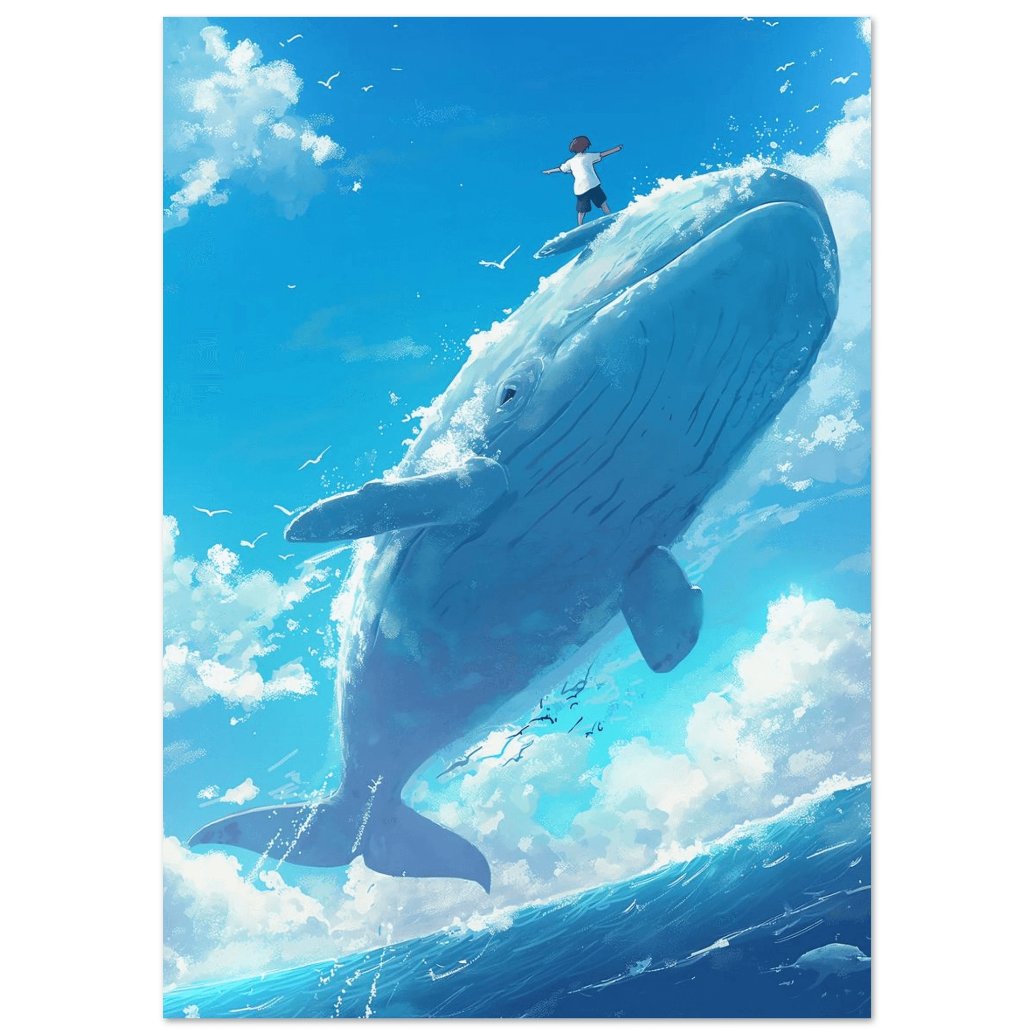 Surfing Whale - Poster - Arthena