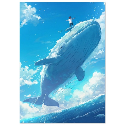 Surfing Whale - Poster - Arthena