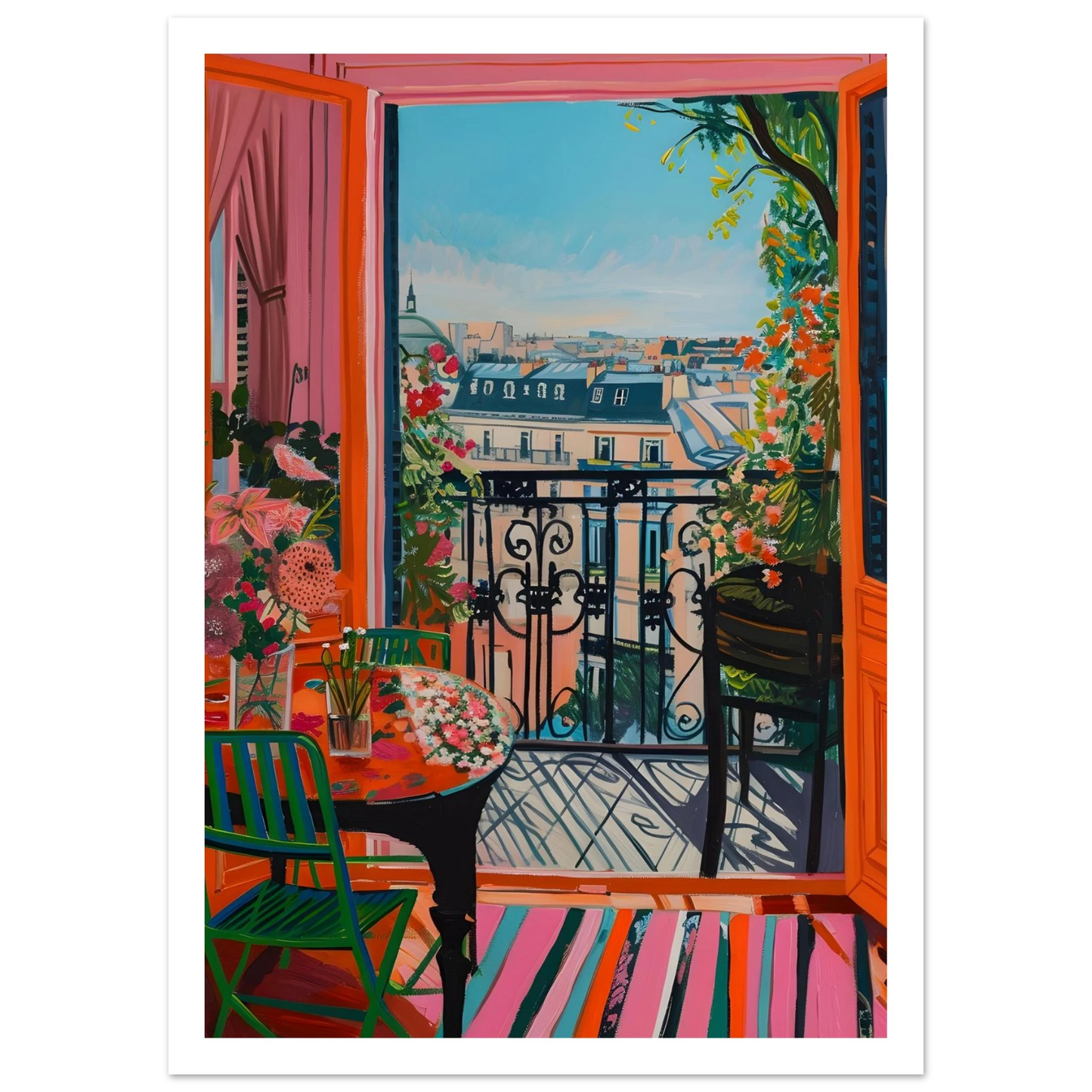 Parisian Balcony Bliss - Poster - Arthena