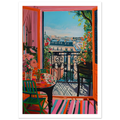 Parisian Balcony Bliss - Poster - Arthena