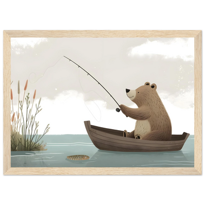 Fishing Teddy Bear - Poster - Arthena