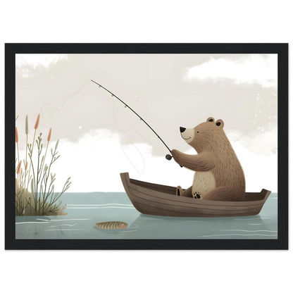 Fishing Teddy Bear - Poster - Arthena