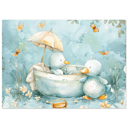Bathing Ducks - poster - Arthena
