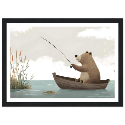 Fishing Teddy Bear - Poster - Arthena