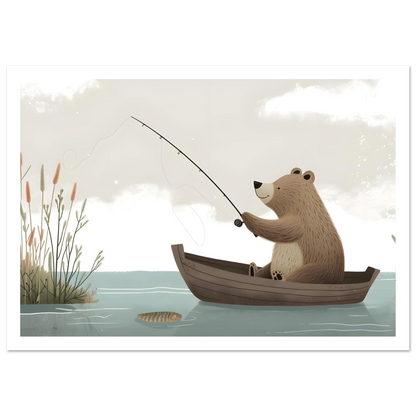 Fishing Teddy Bear - Poster - Arthena