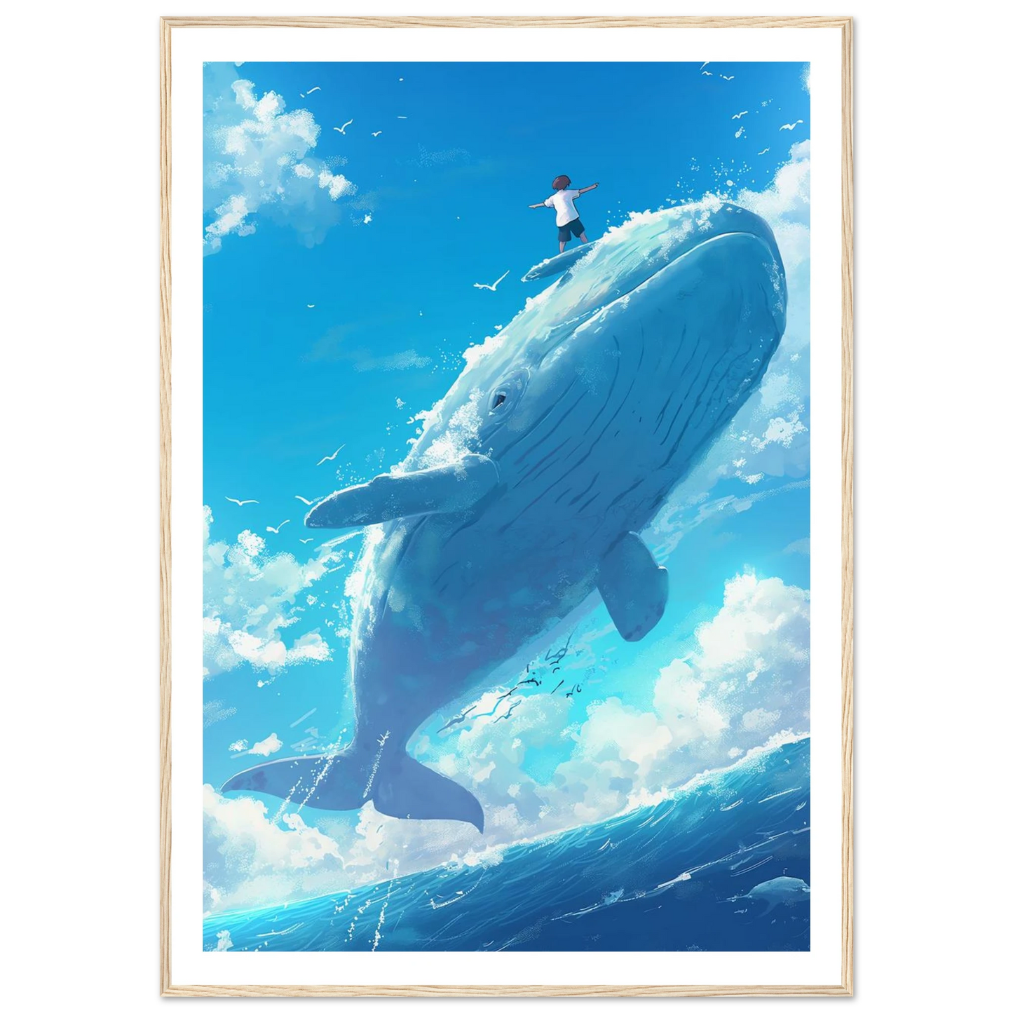 Surfing Whale - Poster - Arthena