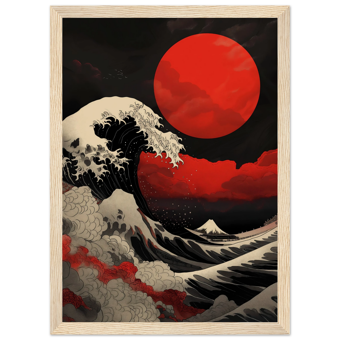 Red Sun over Turbulent Seas - Poster - Arthena