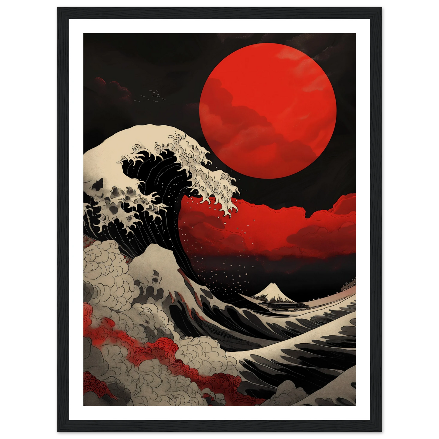 Red Sun over Turbulent Seas - Poster - Arthena