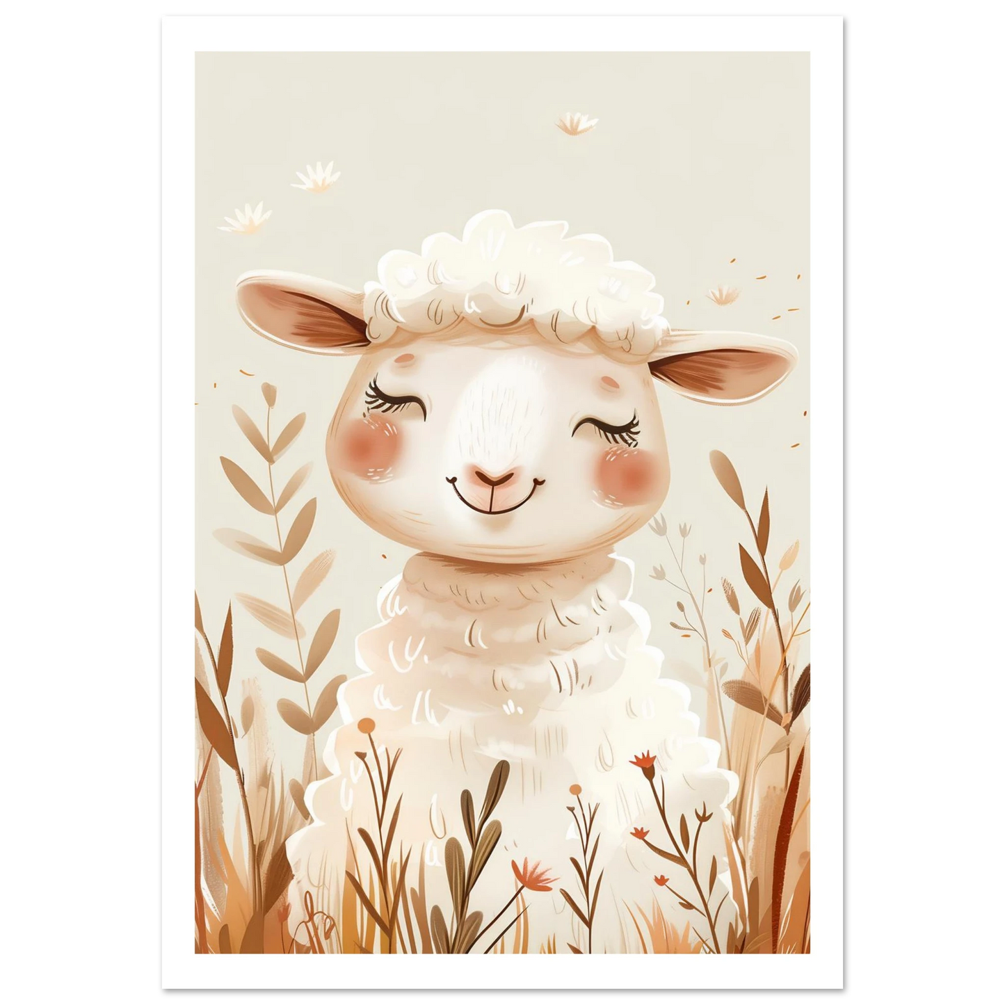 Cute Wooly Sheep - Poster - Arthena