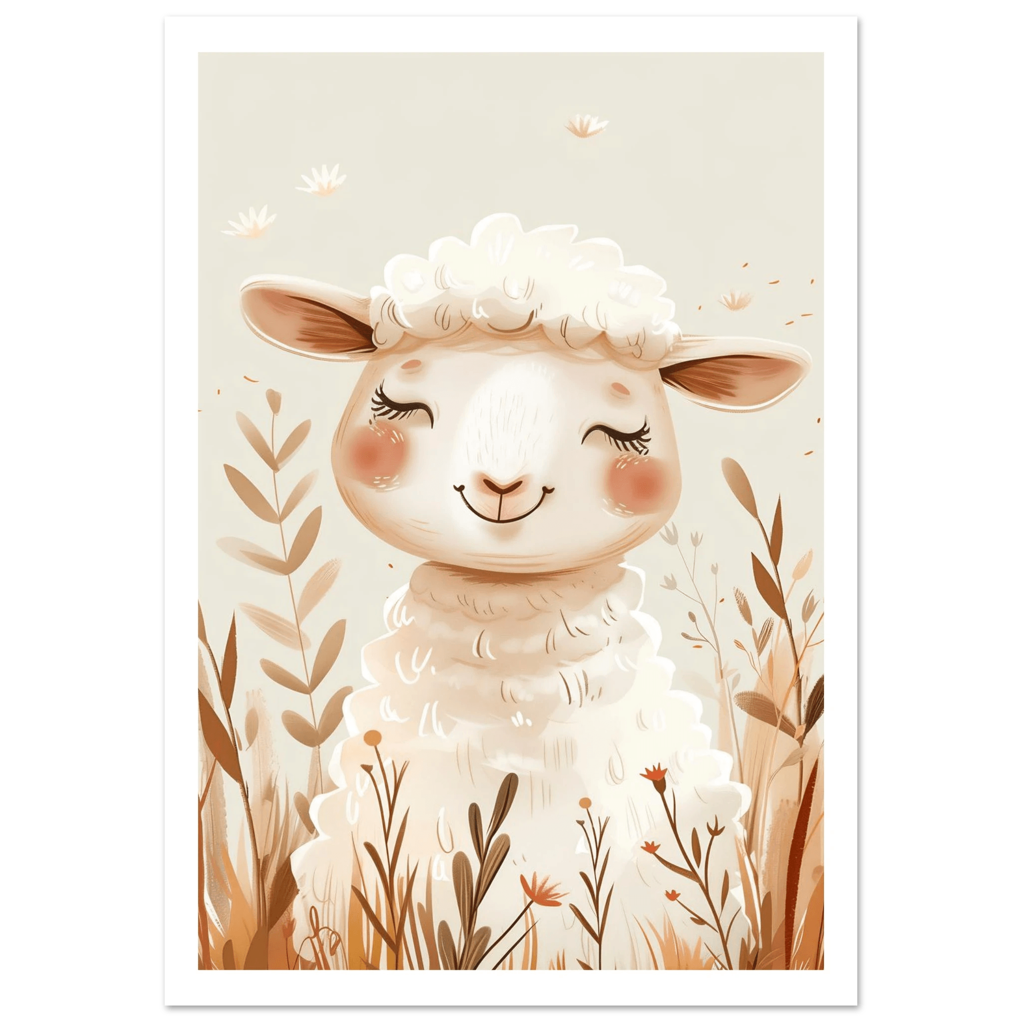 Cute Wooly Sheep - Poster - Arthena