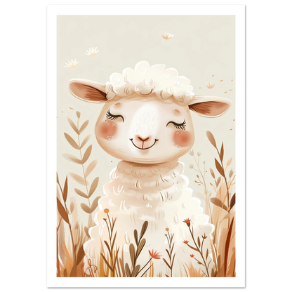 Cute Wooly Sheep - Poster - Arthena