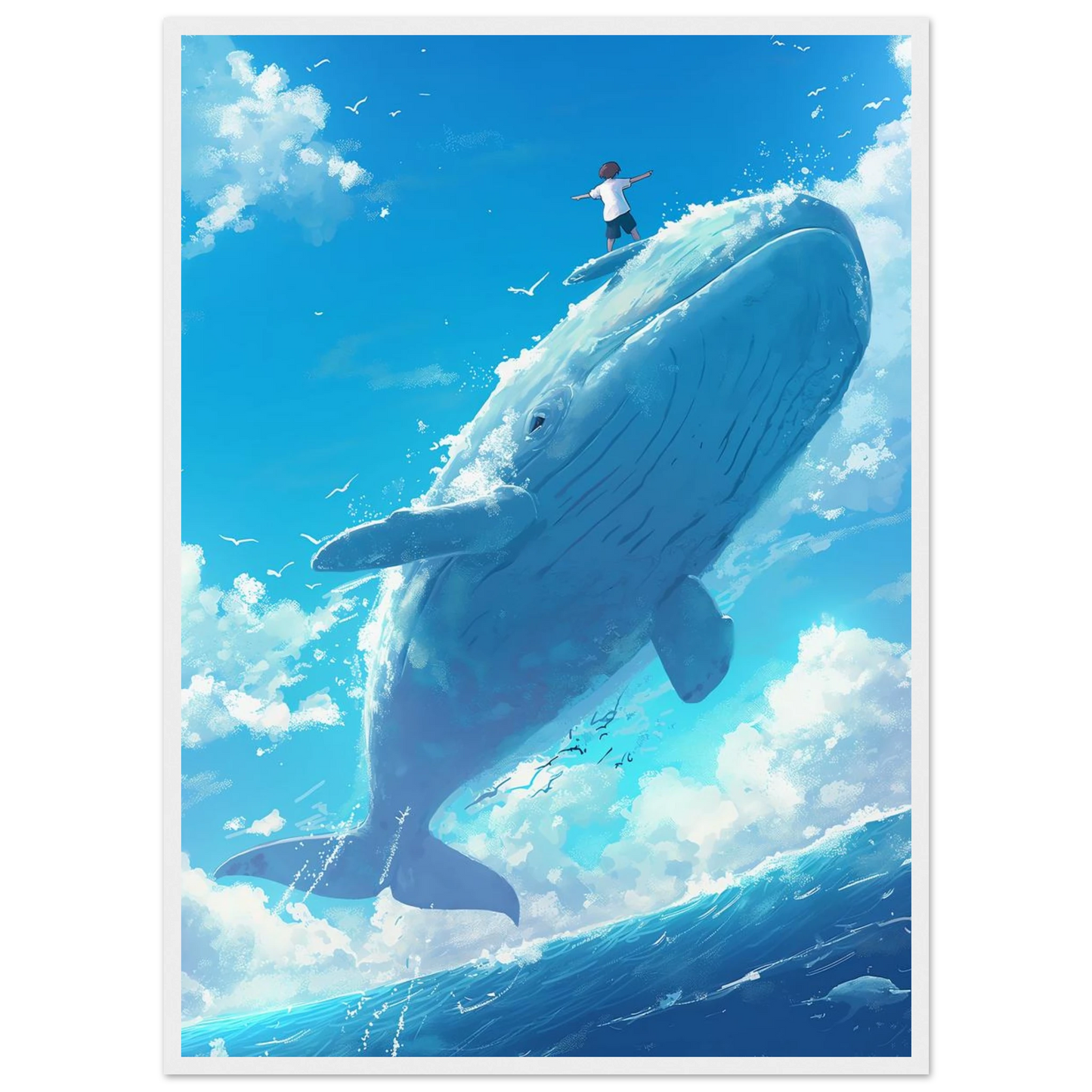 Surfing Whale - Poster - Arthena