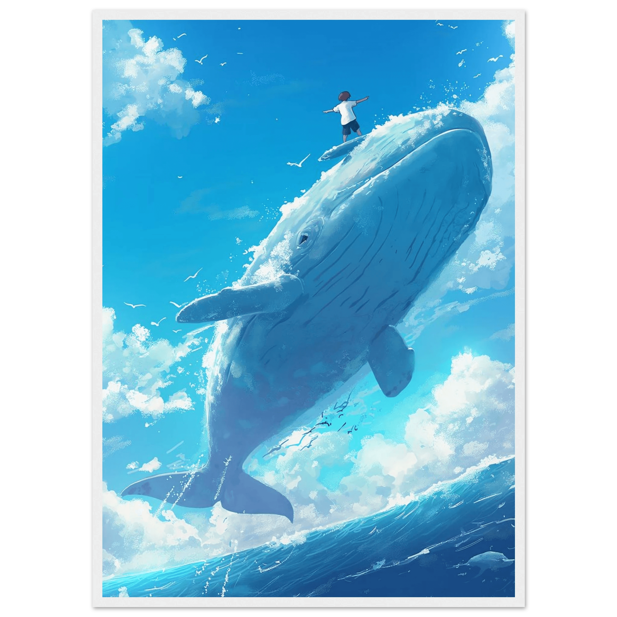Surfing Whale - Poster - Arthena