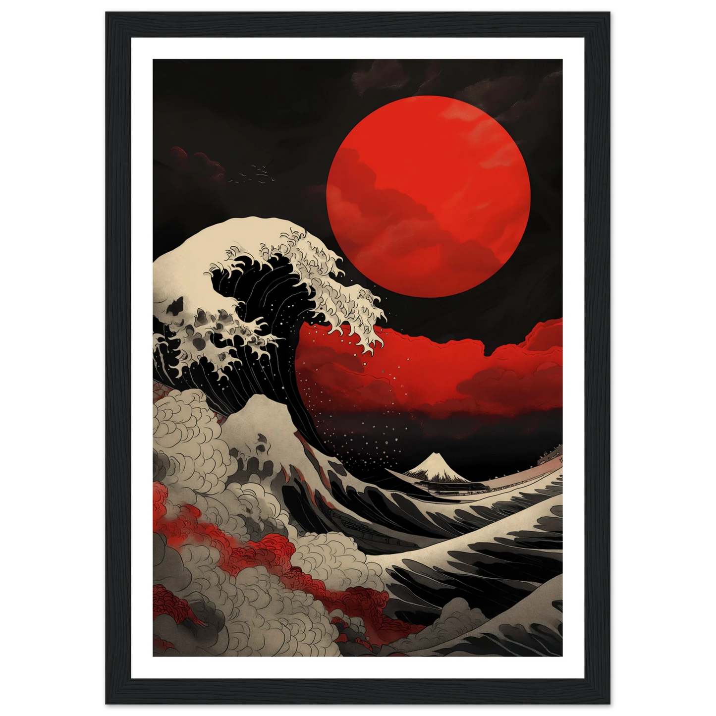 Red Sun over Turbulent Seas - Poster - Arthena