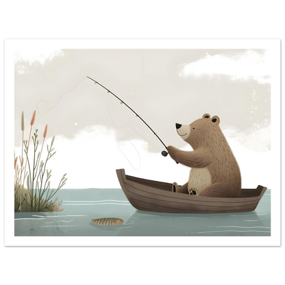 Fishing Teddy Bear - Poster - Arthena