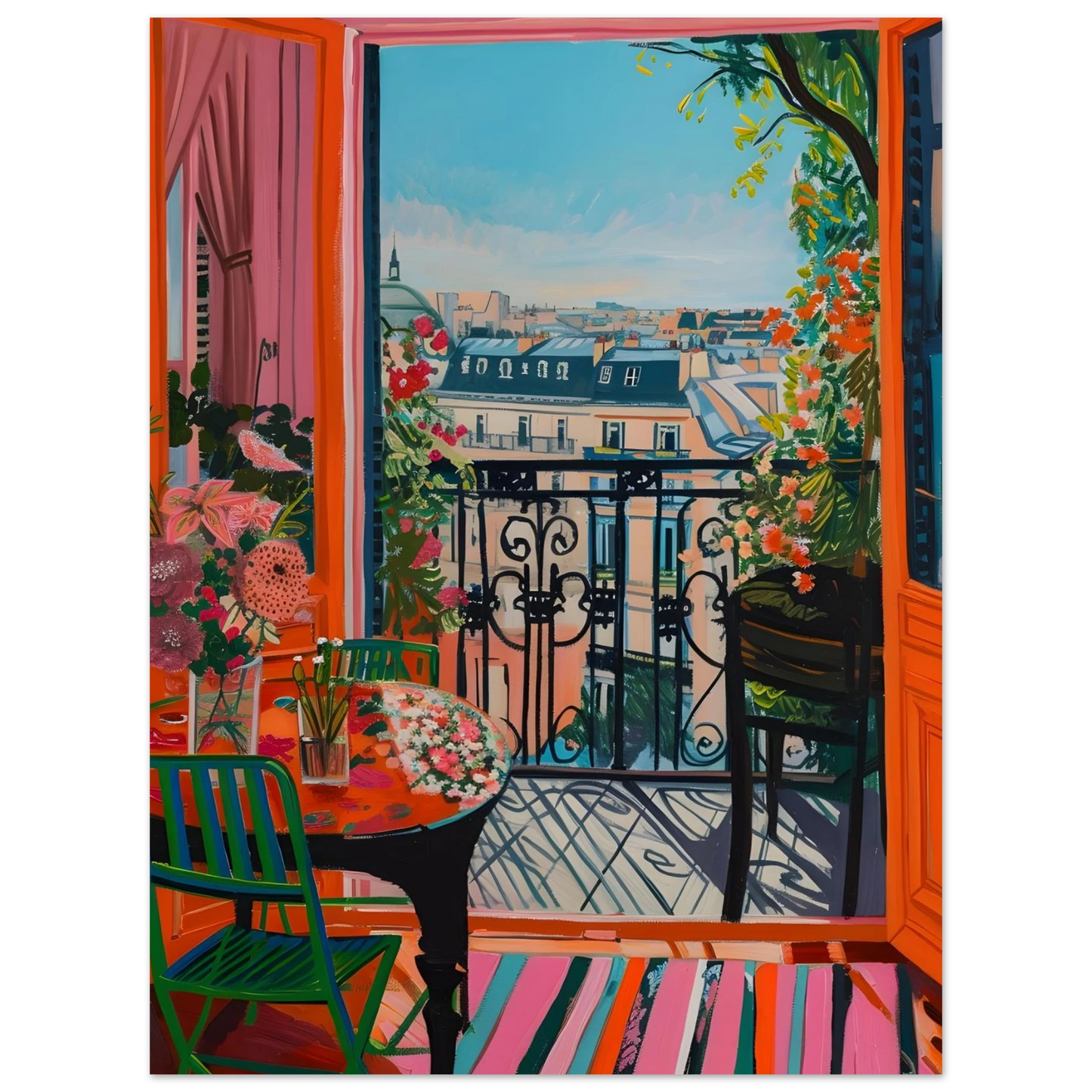 Parisian Balcony Bliss - Poster - Arthena