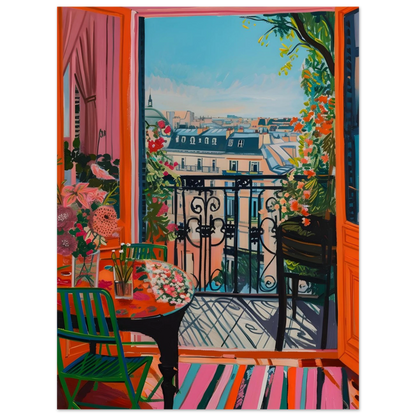 Parisian Balcony Bliss - Poster - Arthena