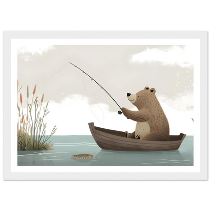 Fishing Teddy Bear - Poster - Arthena