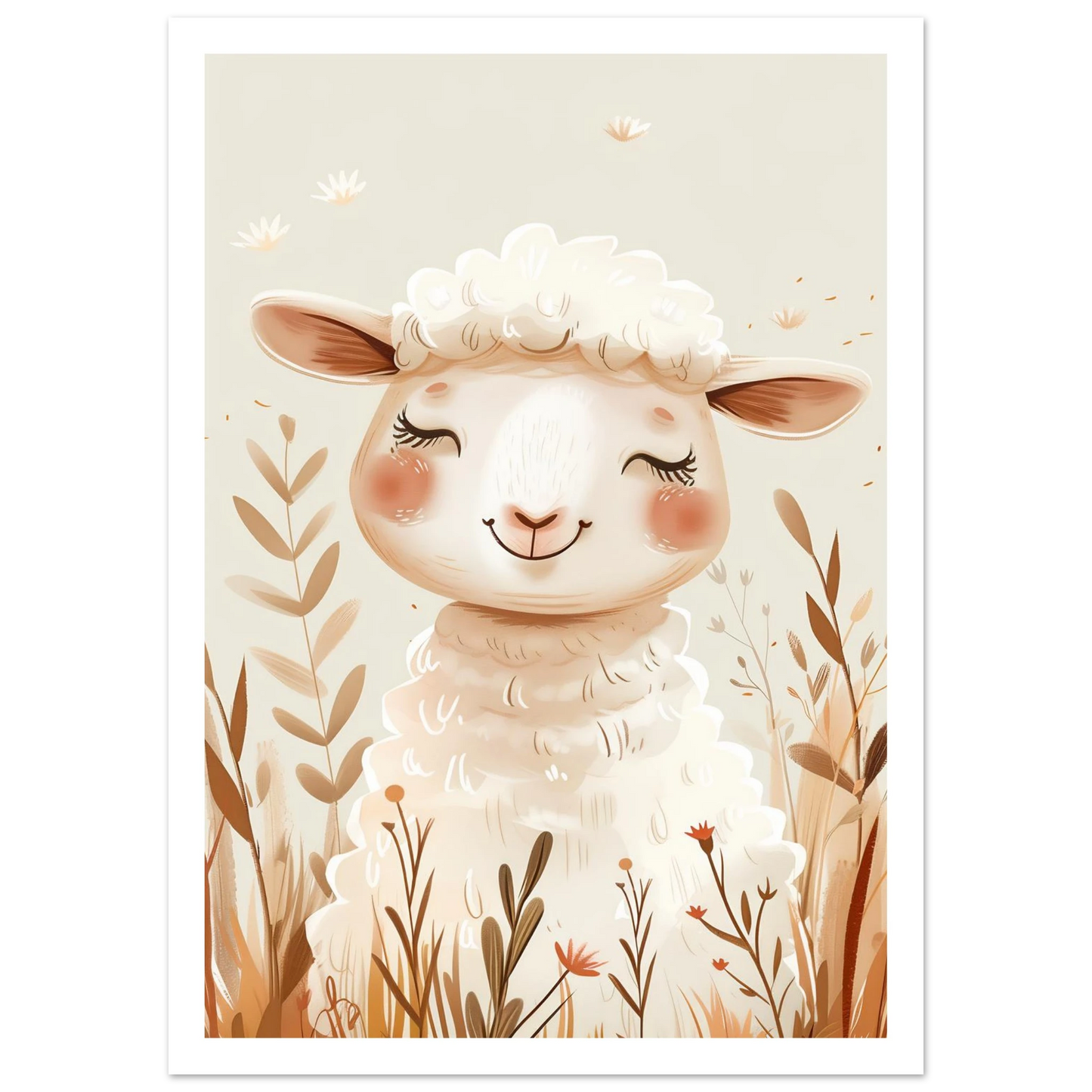 Cute Wooly Sheep - Poster - Arthena