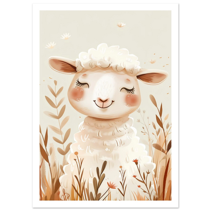 Cute Wooly Sheep - Poster - Arthena