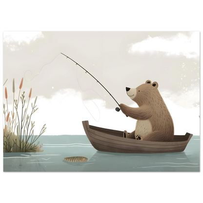Fishing Teddy Bear - Poster - Arthena