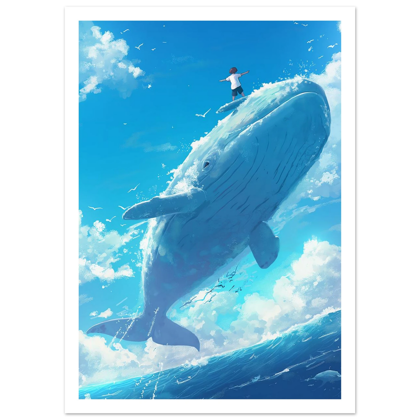 Surfing Whale - Poster - Arthena