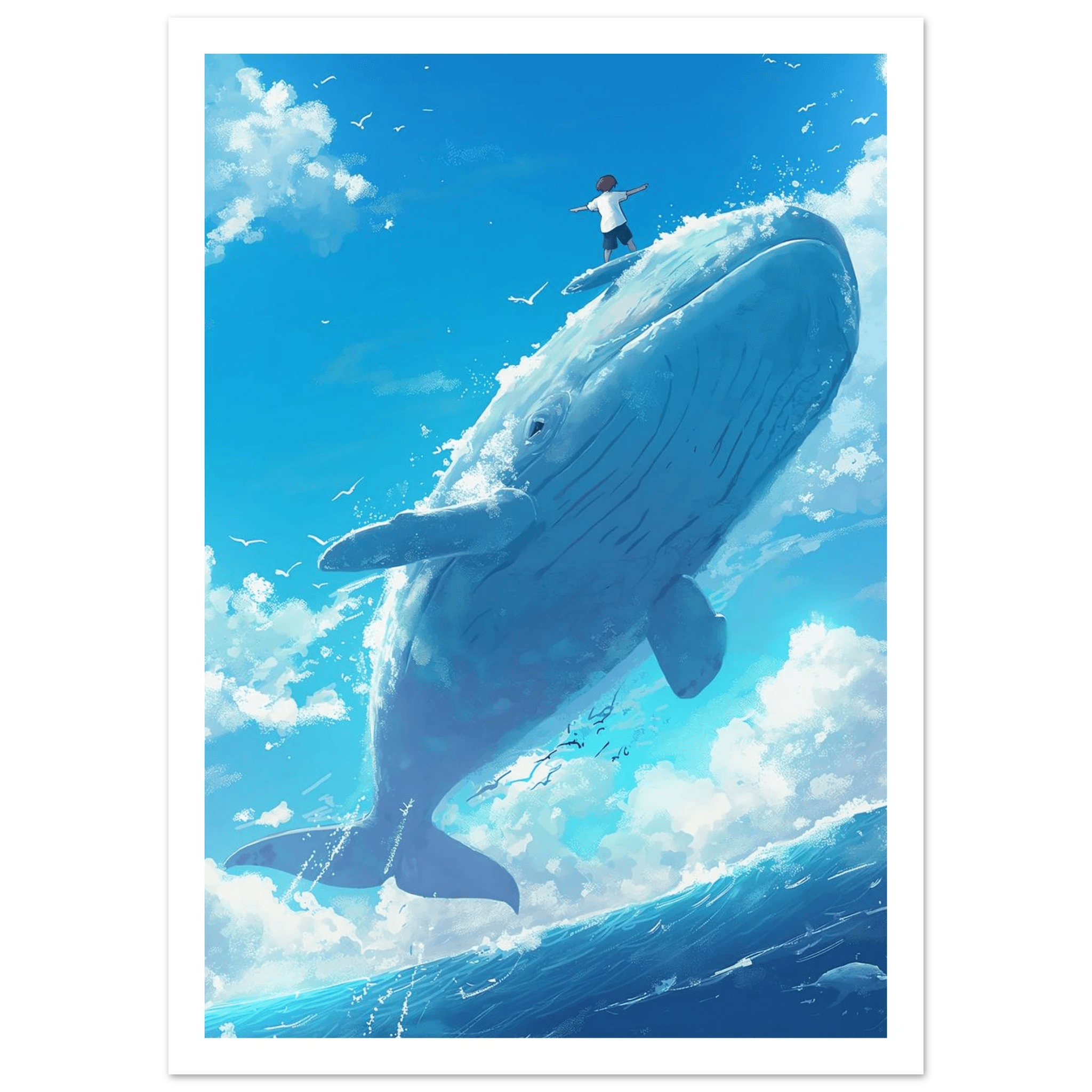 Surfing Whale - Poster - Arthena