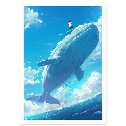 Surfing Whale - Poster - Arthena