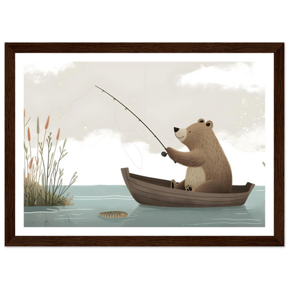 Fishing Teddy Bear - Poster - Arthena