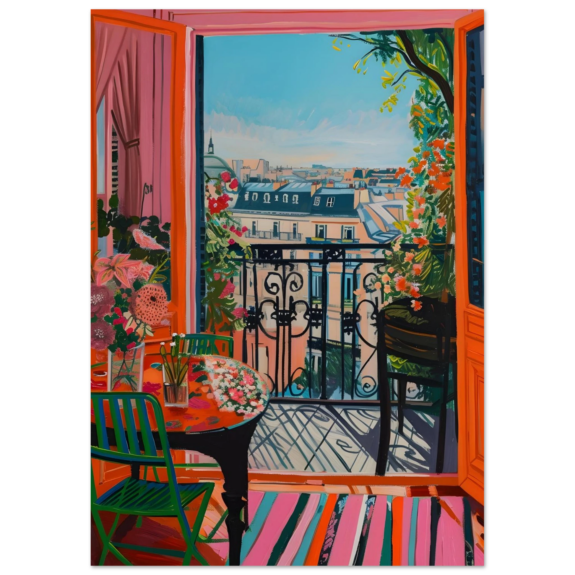 Parisian Balcony Bliss - Poster - Arthena