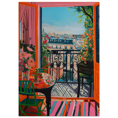 Parisian Balcony Bliss - Poster - Arthena