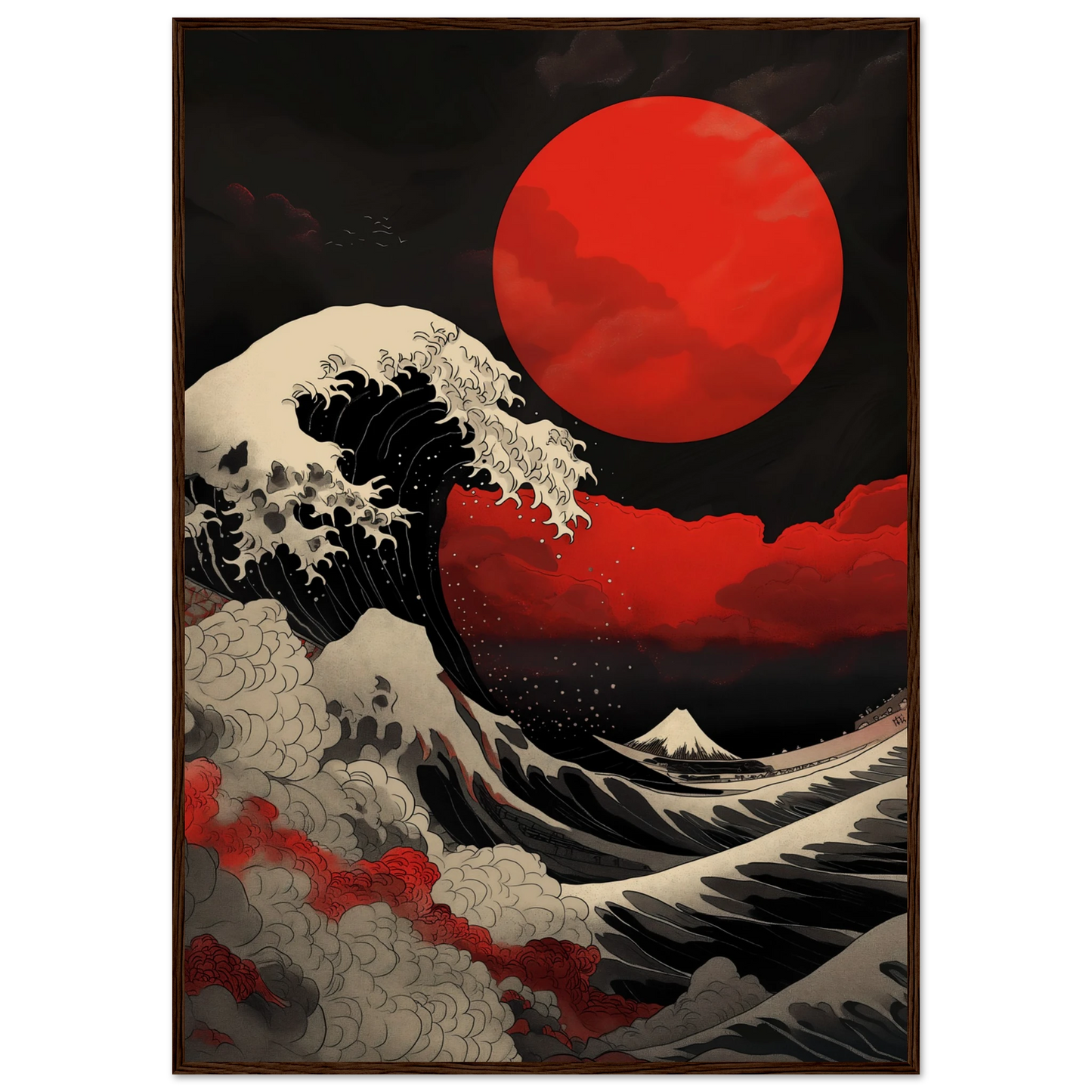 Red Sun over Turbulent Seas - Poster - Arthena