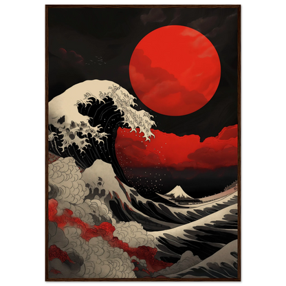 Red Sun over Turbulent Seas - Poster - Arthena