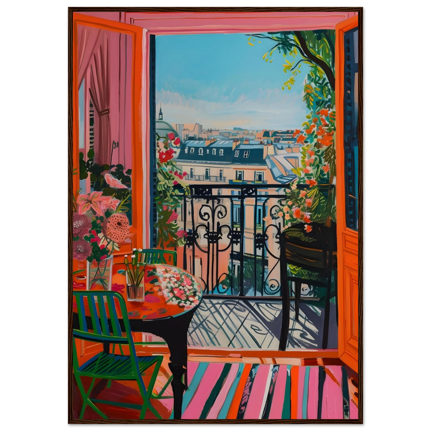Parisian Balcony Bliss - Poster - Arthena