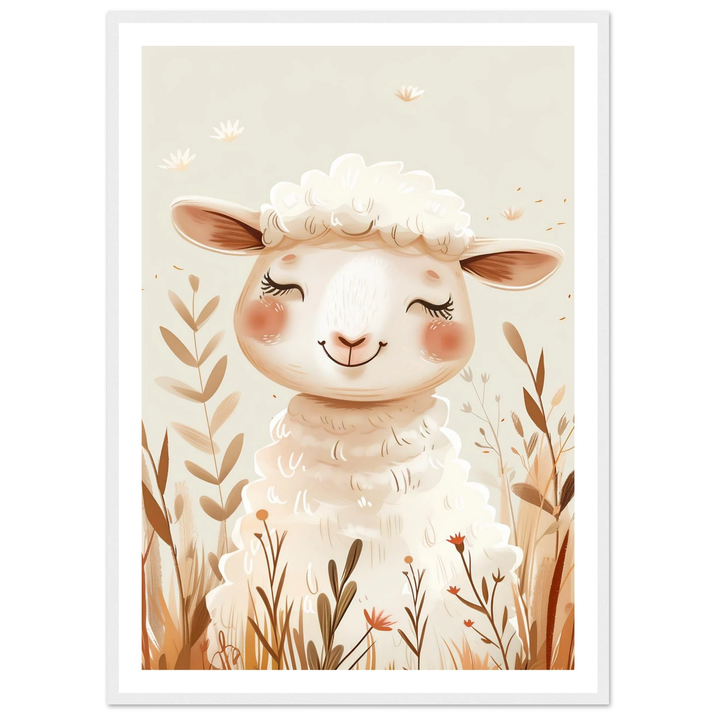 Cute Wooly Sheep - Poster - Arthena