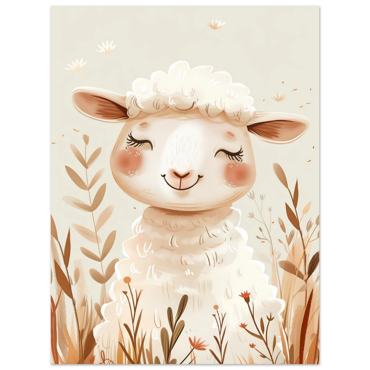 Cute Wooly Sheep - Poster - Arthena