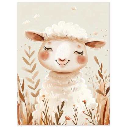 Cute Wooly Sheep - Poster - Arthena