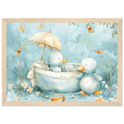 Bathing Ducks - poster - Arthena
