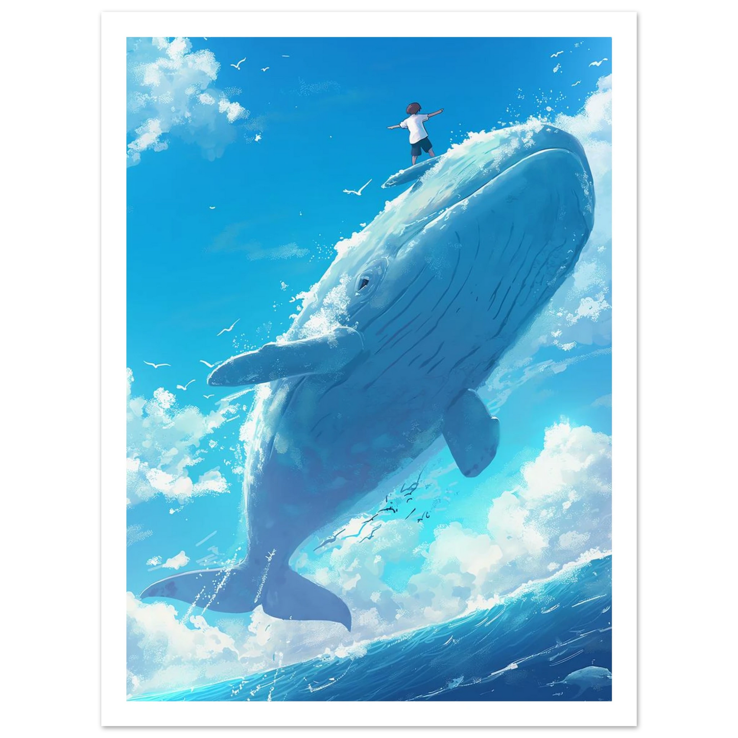 Surfing Whale - Poster - Arthena