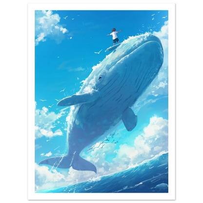 Surfing Whale - Poster - Arthena