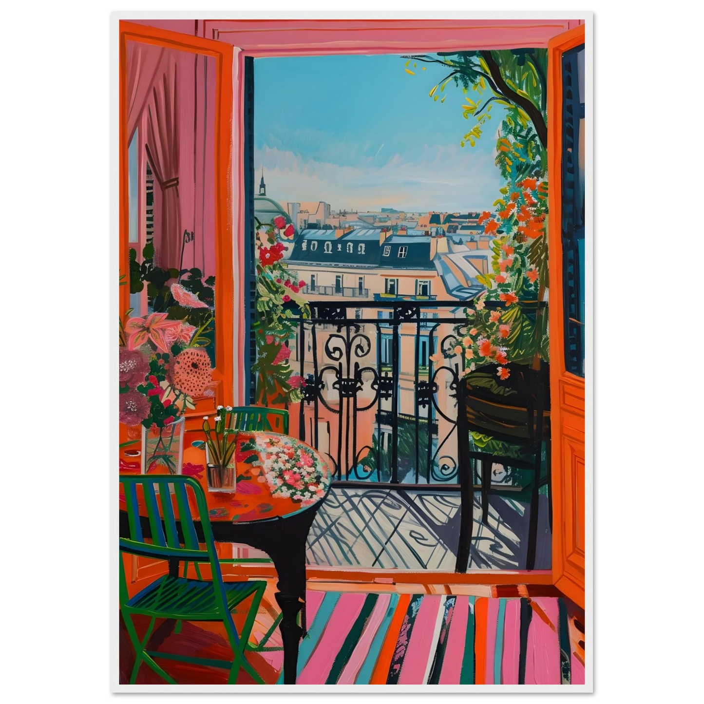 Parisian Balcony Bliss - Poster - Arthena